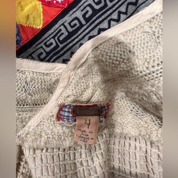 Free People Cable Knit V Neck Fit and Flare Dress - Picture 7 of 10